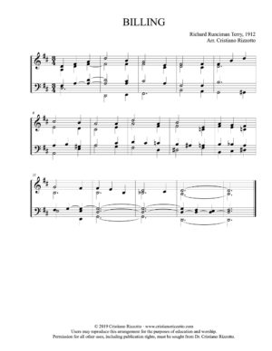 BILLING Hymn Reharmonization, Arrangement by Dr. Cristiano Rizzotto