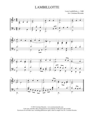 LAMBILLOTTE Hymn Reharmonization – Cristiano Rizzotto