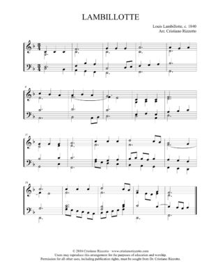 LAMBILLOTTE Hymn Reharmonization – Cristiano Rizzotto