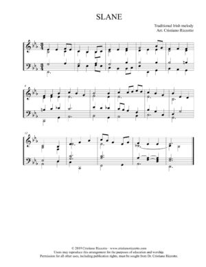 SLANE Hymn Reharmonization, Arrangement by Dr. Cristiano Rizzotto