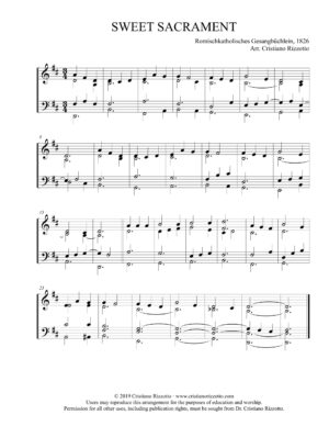 SWEET SACRAMENT Hymn Reharmonization, Arrangement by Dr. Cristiano Rizzotto