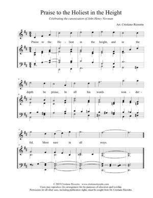 BILLING Praise to the Holiest in the Height Descant, Hymn Reharmonization, Arrangement by Dr. Cristiano Rizzotto (Dr. Kris Rizzotto)