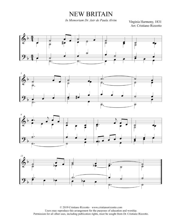NEW BRITAIN Hymn Reharmonization, Arrangement by Dr. Cristiano Rizzotto (Dr. Kris Rizzotto)