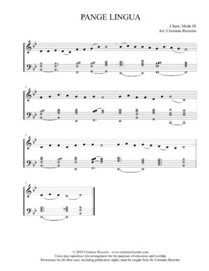 PANGE LINGUA Hymn Reharmonization, Arrangement by Dr. Cristiano Rizzotto (Dr. Kris Rizzotto)