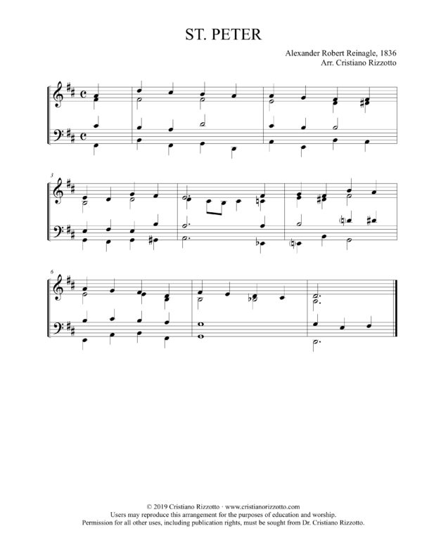 ST. PETER Hymn Reharmonization, Arrangement by Dr. Cristiano Rizzotto (Dr. Kris Rizzotto)
