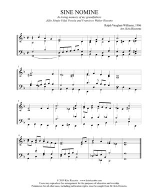 Kris Rizzotto – SINE NOMINE For All the Saints Hymn Reharmonization